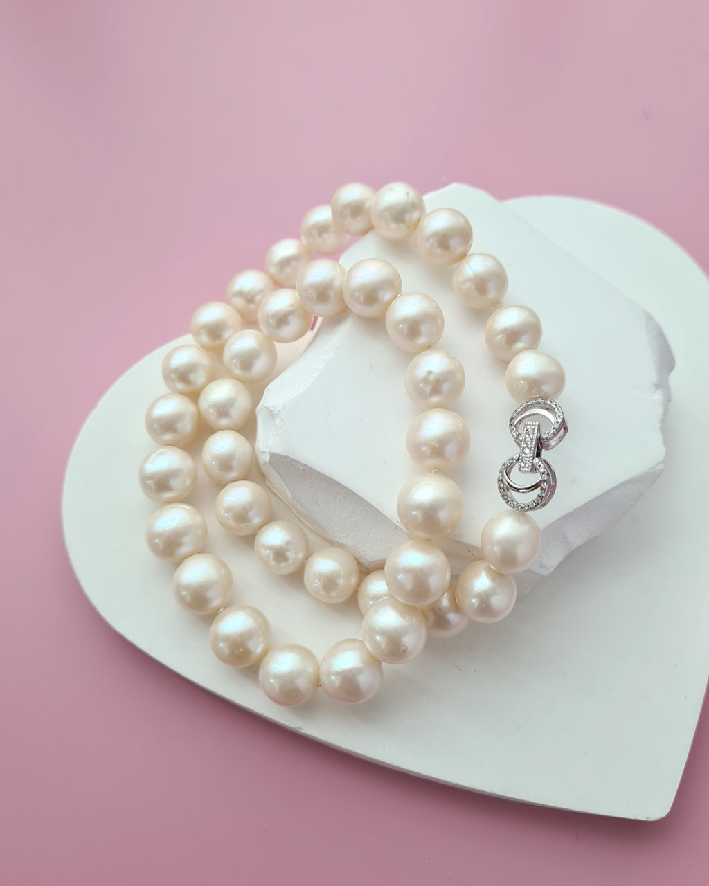 Creamy White Pearl Strand Necklace - Classic Knotted 10mm-11mm