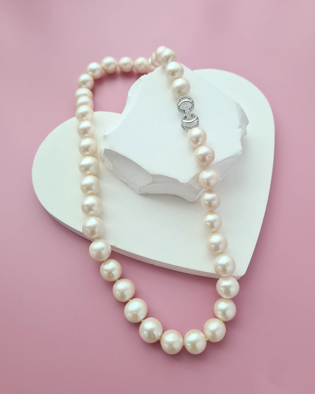 Creamy White Pearl Strand Necklace - Classic Knotted 10mm-11mm
