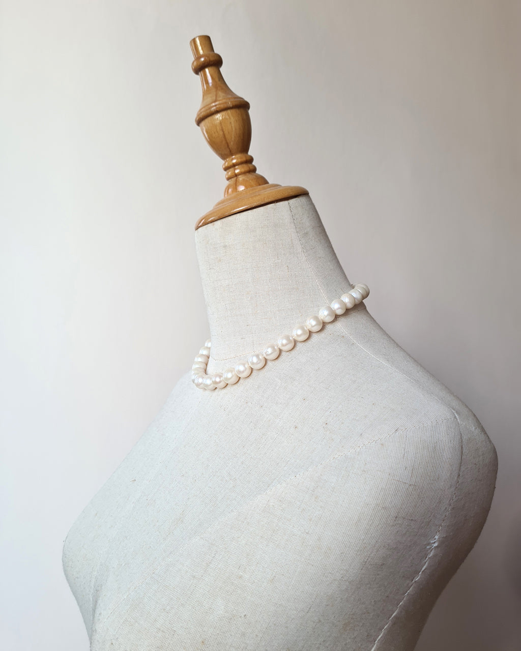Creamy White Pearl Strand Necklace - Classic Knotted 10mm-11mm