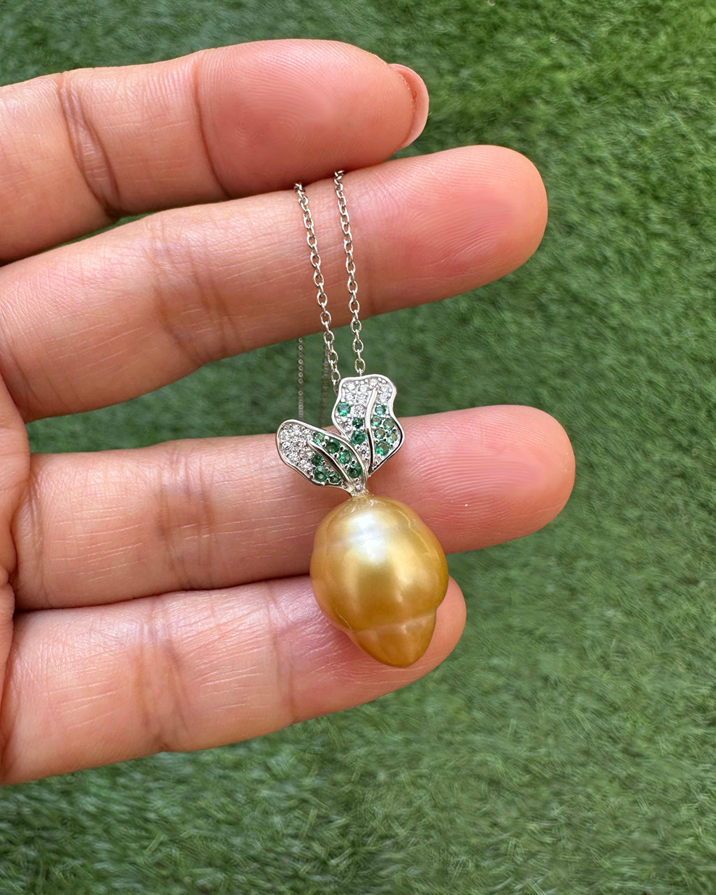South Sea Pearl Necklace -  Cute Carrot South Sea Peal Pendant Vegetable Necklace