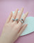 Double Silver Blue Akoya Pearl Open Ring