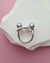 Double Silver Blue Akoya Pearl Open Ring, Handmade Pearl Jewelry in Singapore