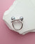 Double Silver Blue Akoya Pearl Open Ring, Handmade Pearl Jewelry in Singapore