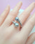 Double Silver Blue Akoya Pearl Open Ring