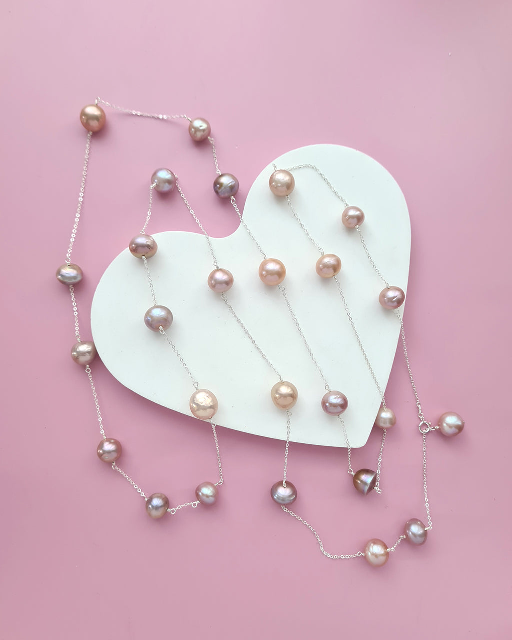Edison Pearl Floating Pearl Necklace - Extra Long 50 inch