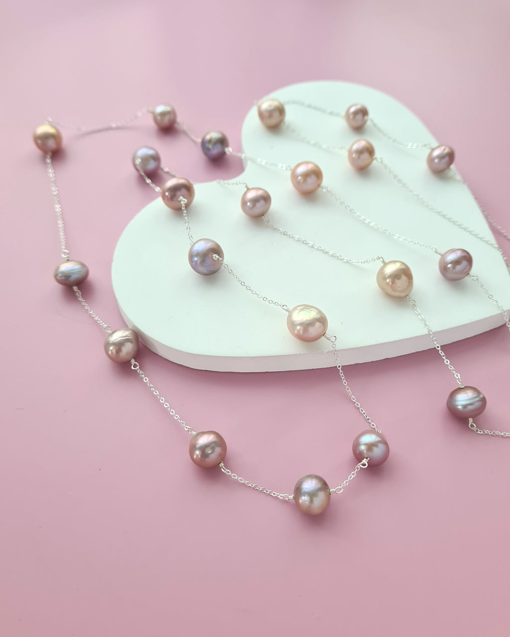 Edison Pearl Floating Pearl Necklace - Extra Long 50 inch