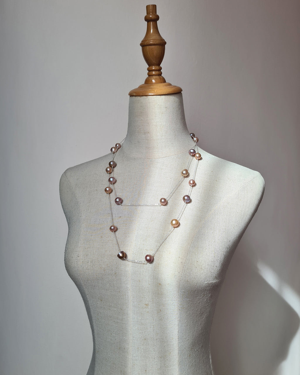 Edison Pearl Floating Pearl Necklace - Extra Long 50 inch