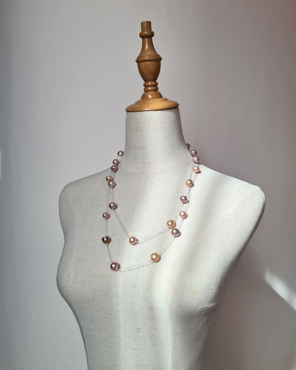 Edison Pearl Floating Pearl Necklace - Extra Long 50 inch
