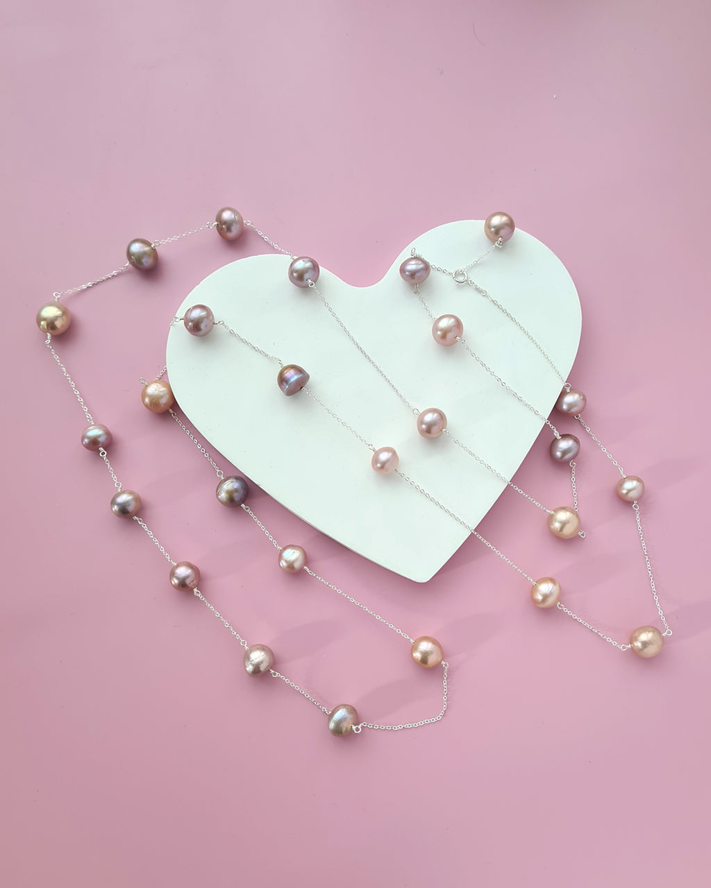 Edison Pearl Floating Pearl Necklace - Extra Long 50 inch