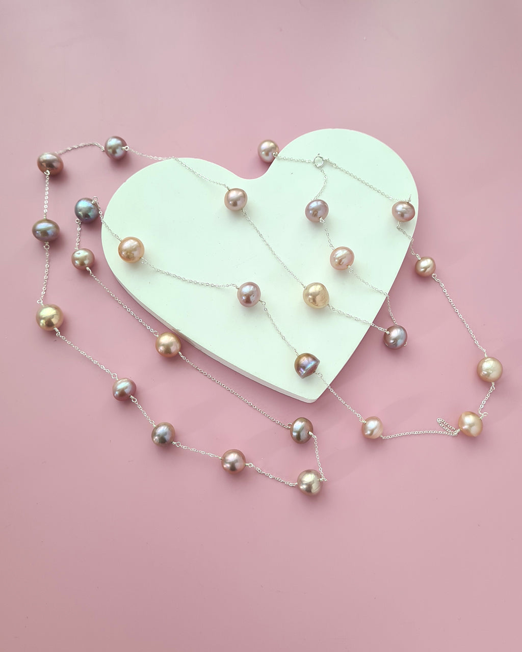 Edison Pearl Floating Pearl Necklace - Extra Long 50 inch