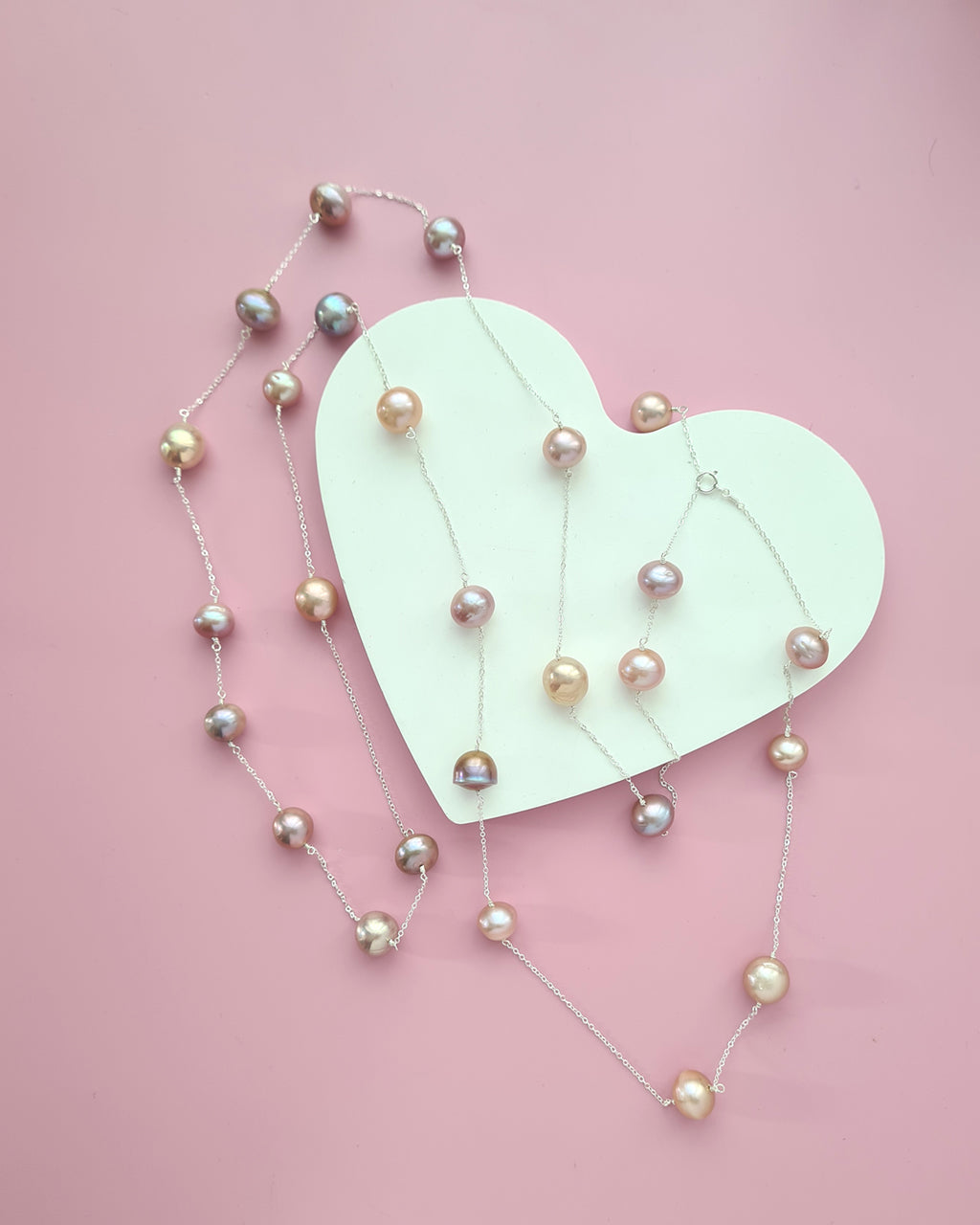 Edison Pearl Floating Pearl Necklace - Extra Long 50 inch