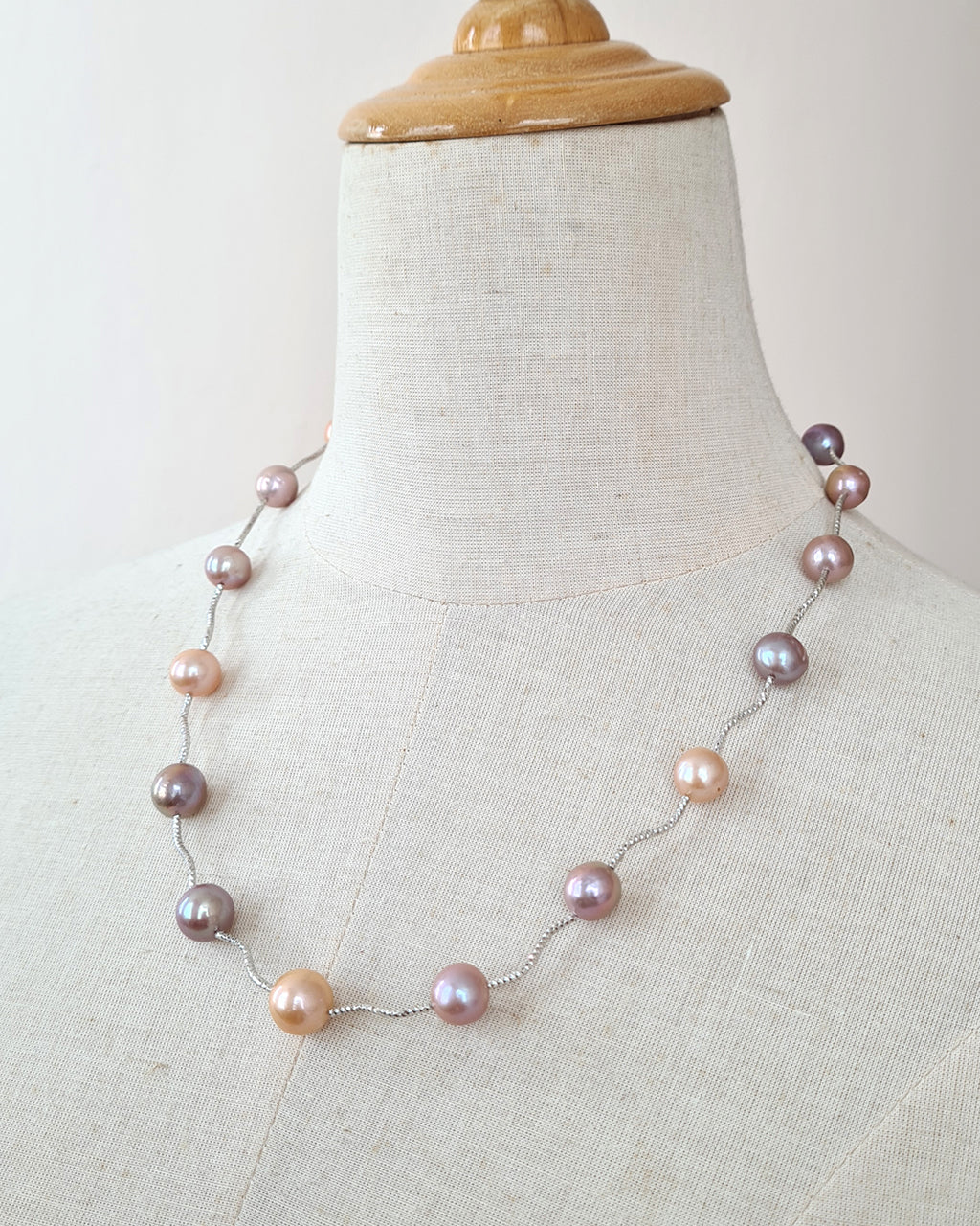 Candy Color Edison Pearl Necklace | Modern Classy Pearl Necklace for her | Purple Pink Gold Pearl Jewelry