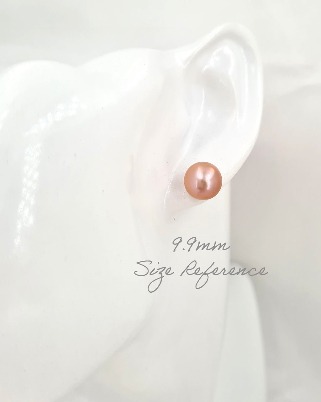 Pink Purple Edison Pearl Stud Earrings 18K Rose Gold Pearl Stud Earrings