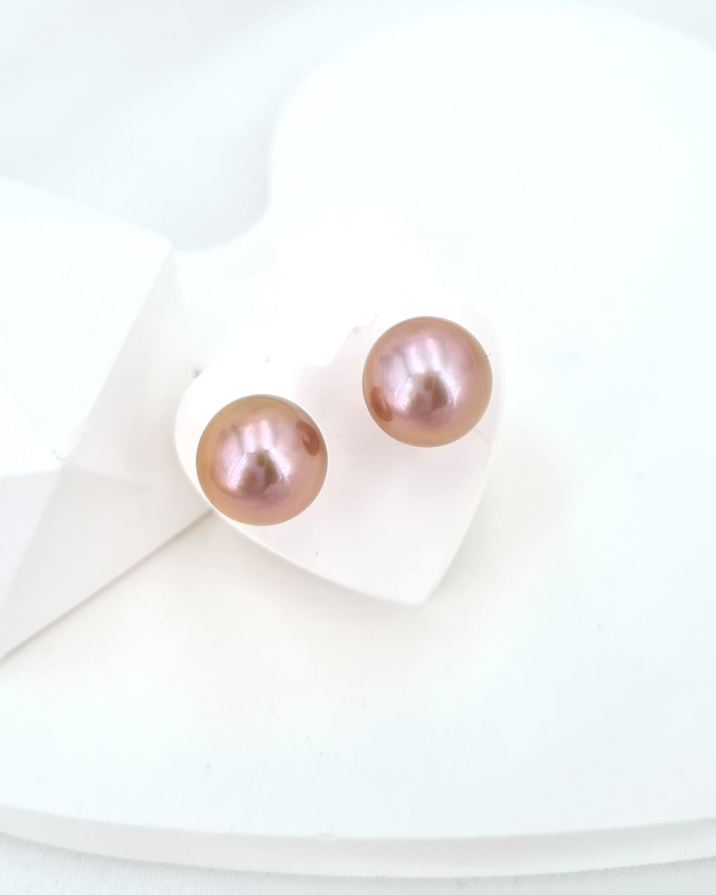 Purple Edison Pearl 18k Gold Stud Earrings Large Purple Pearl Stud Earrings
