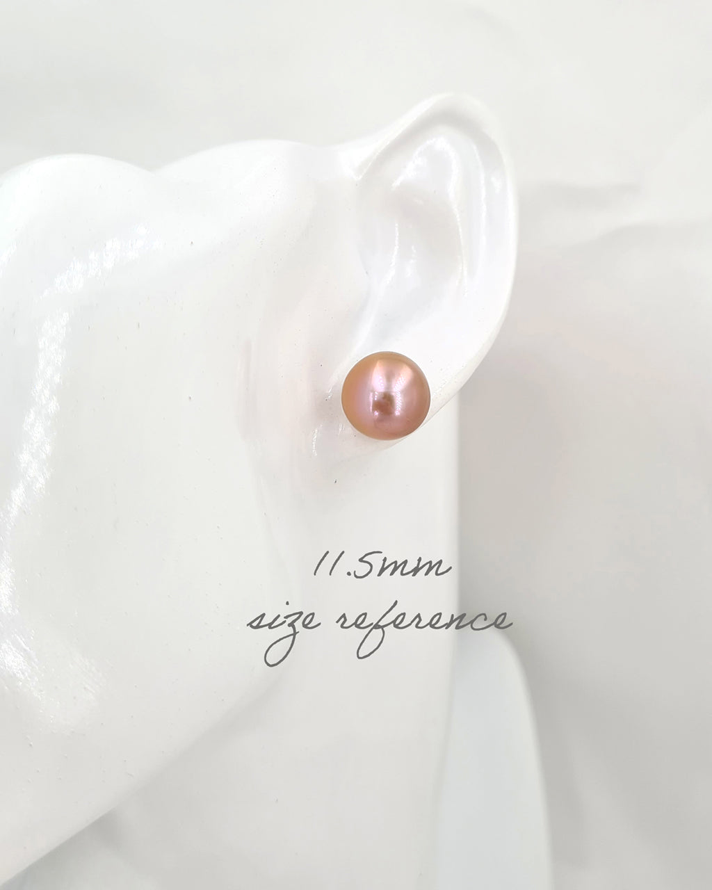 Pink Purple Edison Pearl Stud Earrings 18K Rose Gold Pearl Stud Earrings