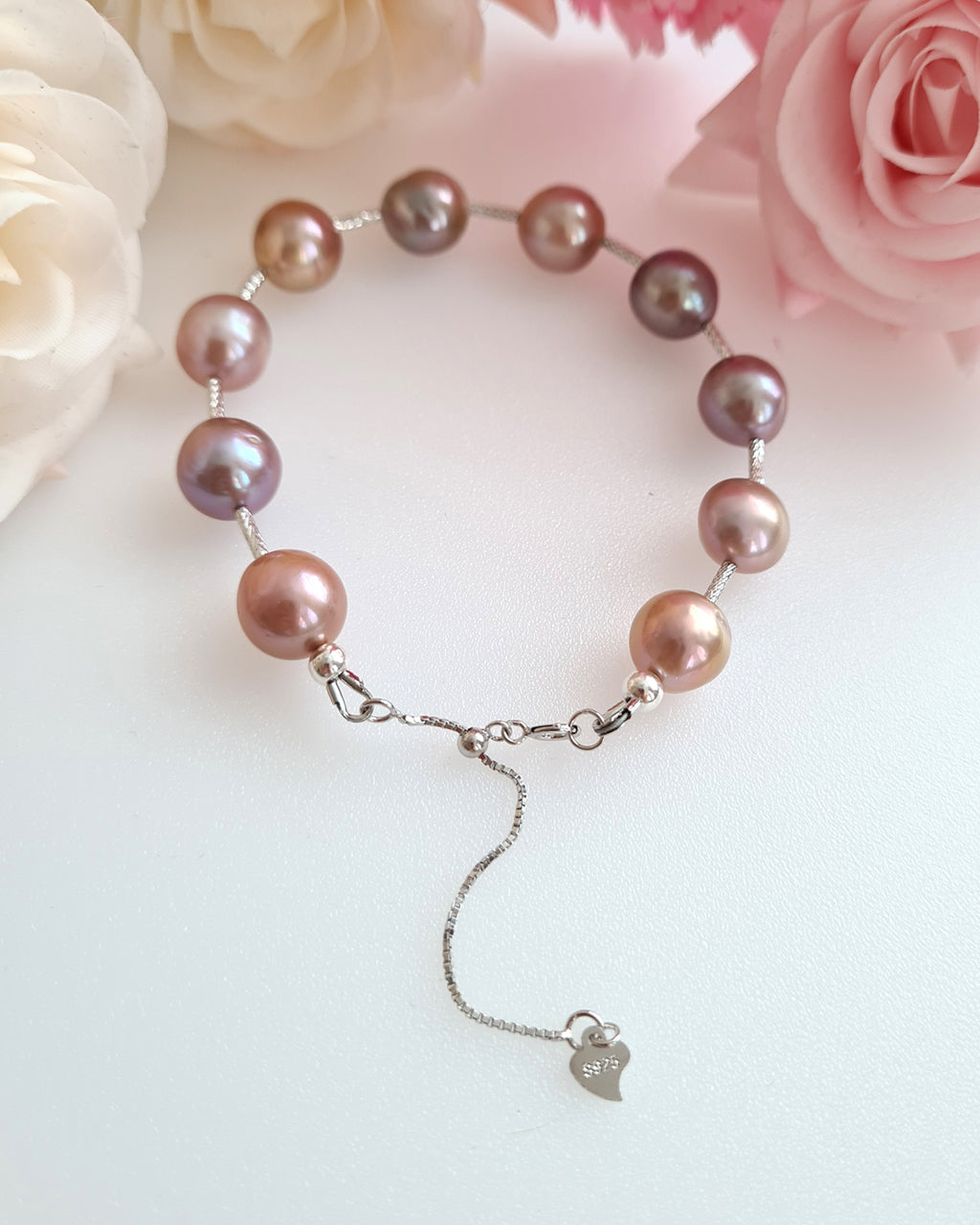 Edison Purple Pearl Bracelet | Sterling Silver Pearl Jewelry | Classy Elegant Gifts for her