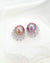 Purple Pink Edison Pearl Earrings - Cluster Latch Back Earrings in Sterling Silver, Handmade in Singapore