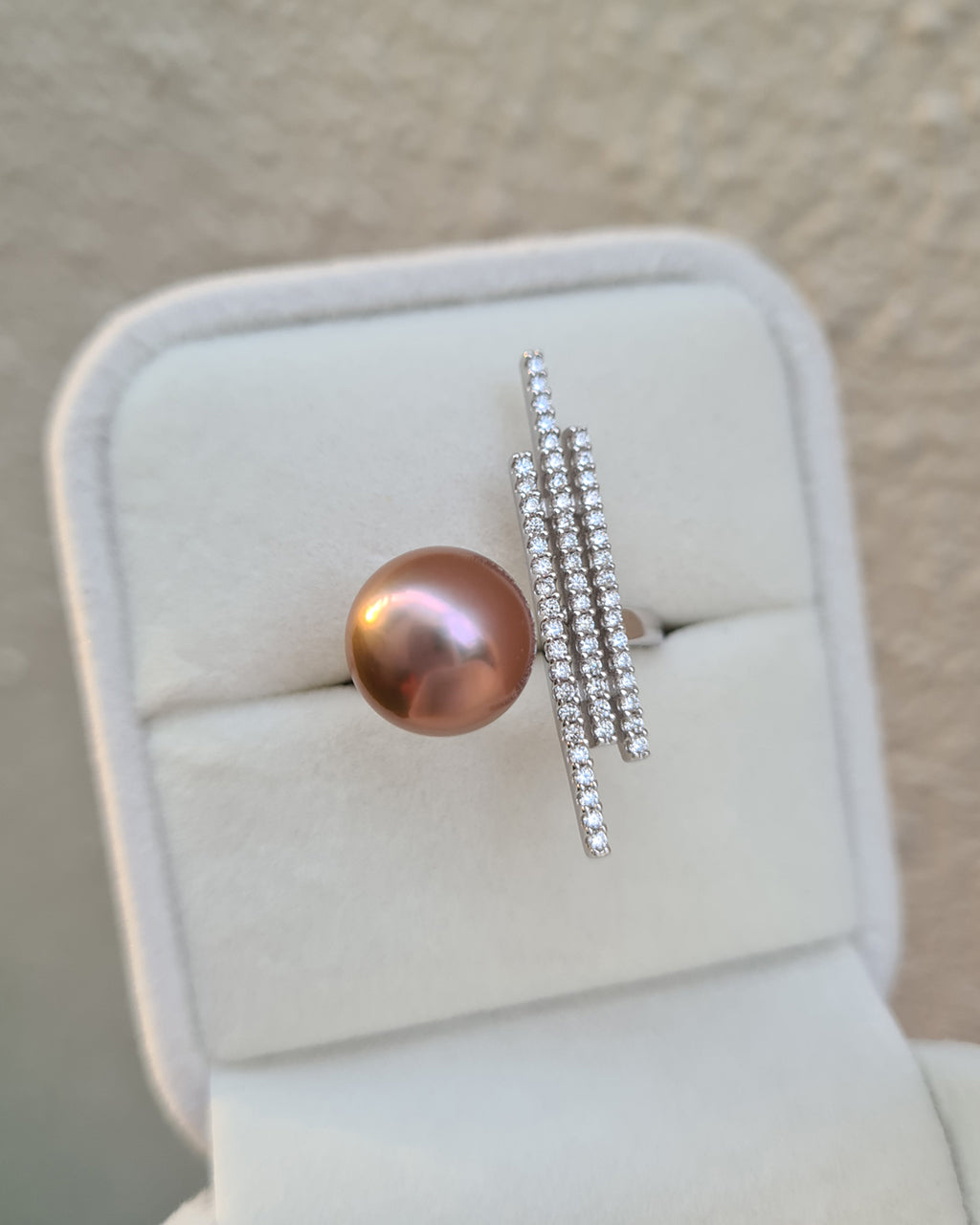 Edison Pearl Ring | Metallic Purple Pearl Open Ring | Contemporary Affordable Pearl Jewelry