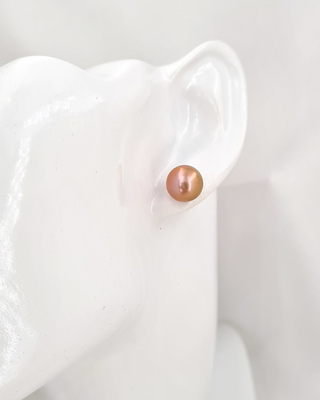 Edison Pearl Stud Earrings - 18K Gold Purple Pearl Stud Earrings 