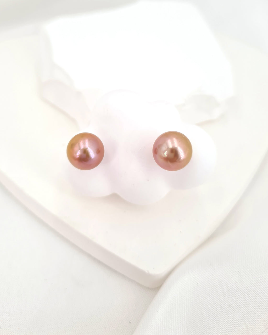 Edison Pearl Stud Earrings - 18K Gold Purple Pearl Stud Earrings 