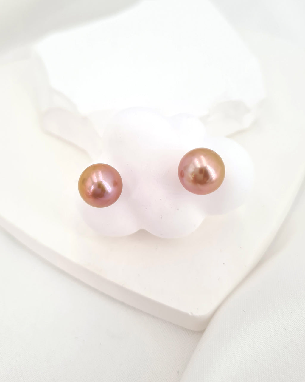 Edison Pearl Stud Earrings - 18K Gold Purple Pearl Stud Earrings 