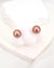 Pearl Earrings, Edison Pearl Stud Earrings - 18K Rose Gold Pinkish Purple with Golden Sheen