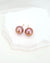 Pearl Earrings, Edison Pearl Stud Earrings - 18K Rose Gold Pinkish Purple with Golden Sheen