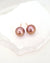 Pearl Earrings, Edison Pearl Stud Earrings - 18K Rose Gold Pinkish Purple with Golden Sheen