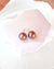 Pearl Earrings, Edison Pearl Stud Earrings - 18K Rose Gold Pinkish Purple with Golden Sheen