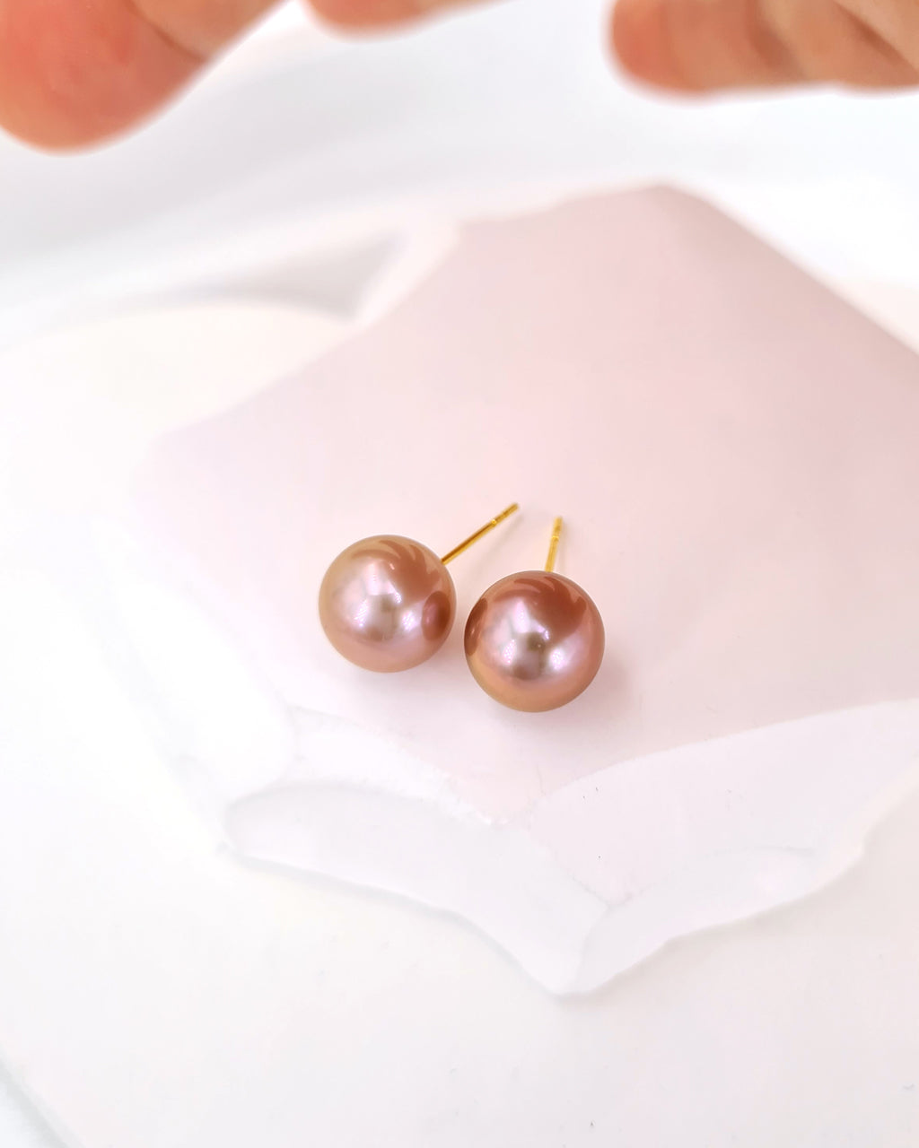 Edison Pearl 18k Gold Stud Earrings - Minimalist Pearl Jewelry for Her