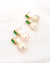 Petite Emerald Baguette and Pearl Earrings | Handmade Pearl Jewelry Singapore