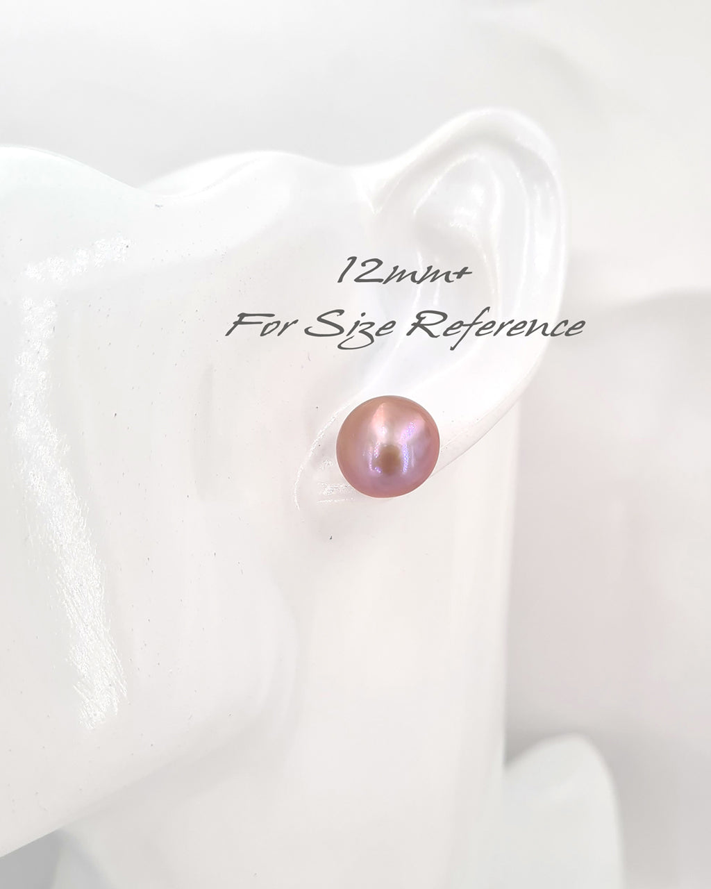 12mm+ Freshwater Mabe Pearl Stud Earrings - Purple Pink | Modern Pearl Jewelry
