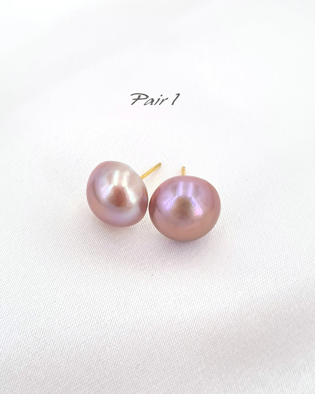 12mm+ Freshwater Mabe Pearl Stud Earrings - Purple Pink | Modern Pearl Jewelry