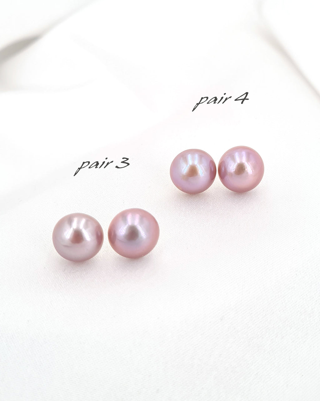 12mm+ Freshwater Mabe Pearl Stud Earrings - Purple Pink | Modern Pearl Jewelry