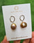 Wrinkled Pearl Earrings - Metallic Green & Oval Stud