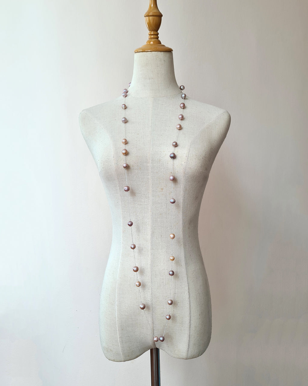 Edison Pearl Floating Pearl Necklace - Extra Long 55 inch, Handmade Pearl Jewelry in Singapore