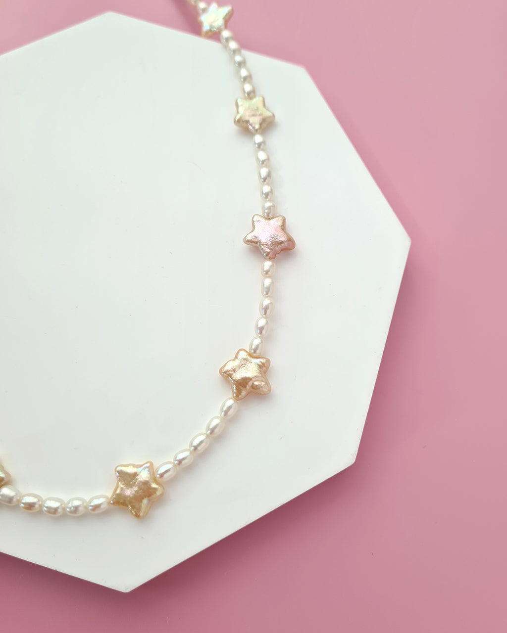 Whimsical Freshwater Star Pearl Strand Necklace, Modern Pearl Jewelry in Singapore