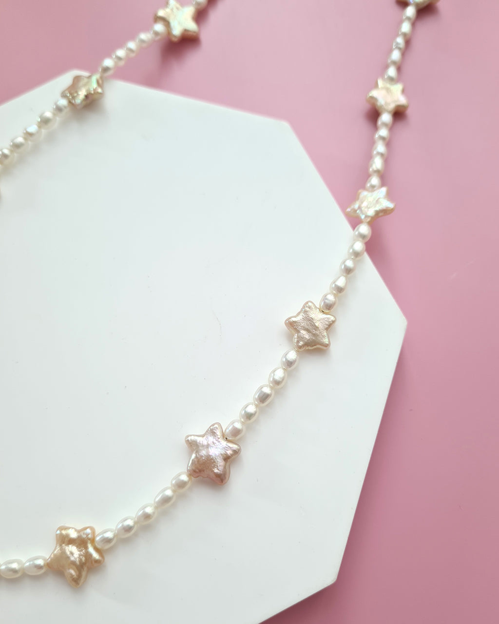 Whimsical Freshwater Star Pearl Strand Necklace, Modern Pearl Jewelry in Singapore