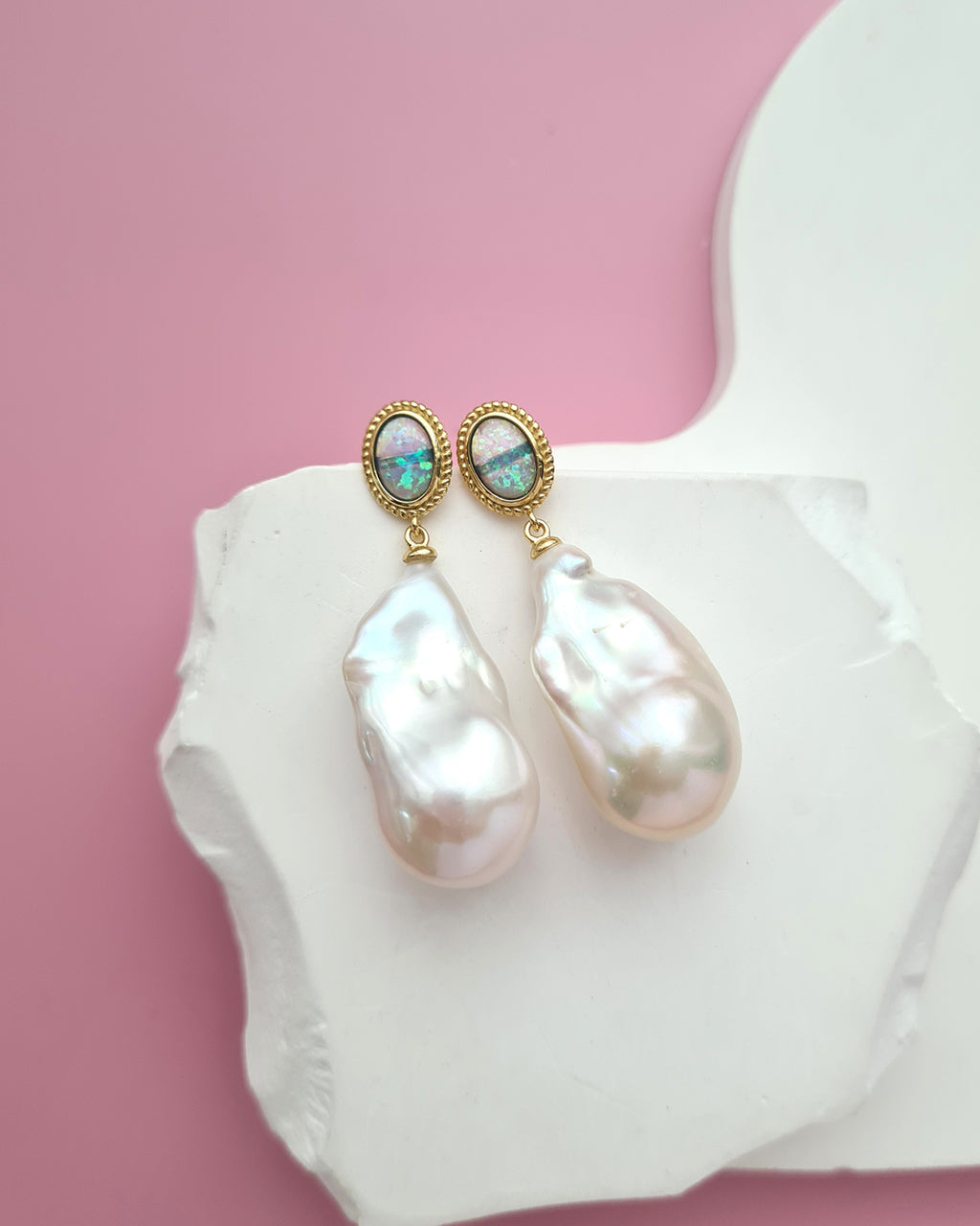 Freshwater Baroque Pearl Earrings, Wedding Baroque Pearl Jewelry in Singapore
