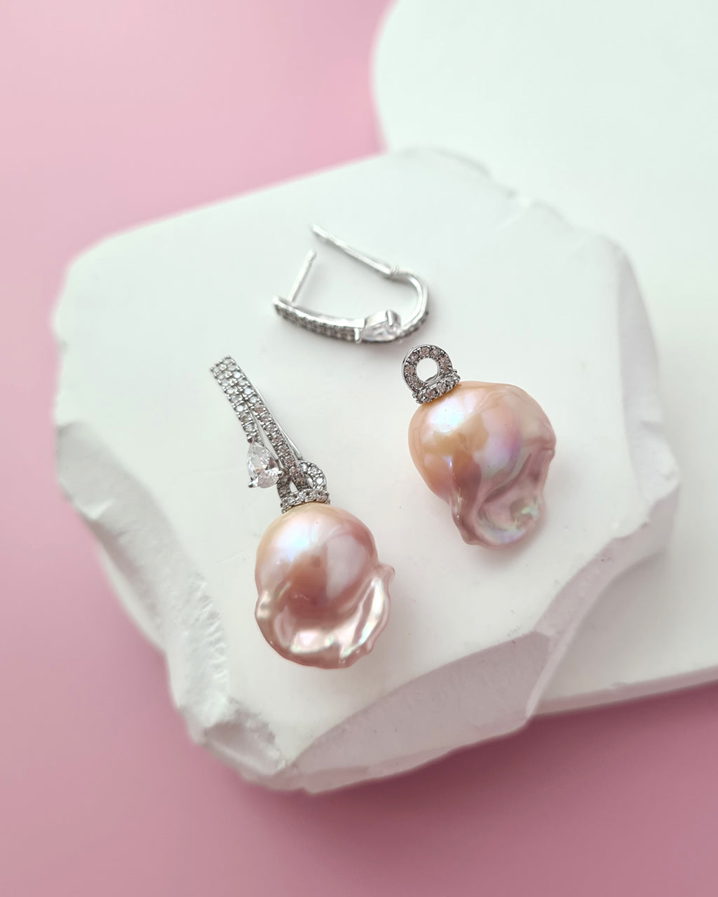 Freshwater Baroque Pearl Earrings - Wedding Bridal Pearl Earrings in Singapore