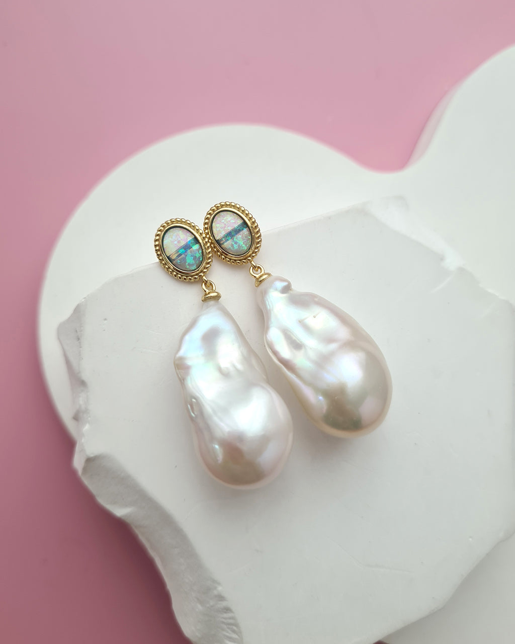 Freshwater Baroque Pearl Earrings, Wedding Baroque Pearl Jewelry in Singapore