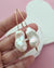 Large White Baroque Pearl Earrings - Minimalist in 14k Gold Filled Pearl Jewelry