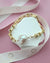 Baroque Pearl Bracelet with Gold Horseshoe Link Chain Pearl Jewelry in Singapore