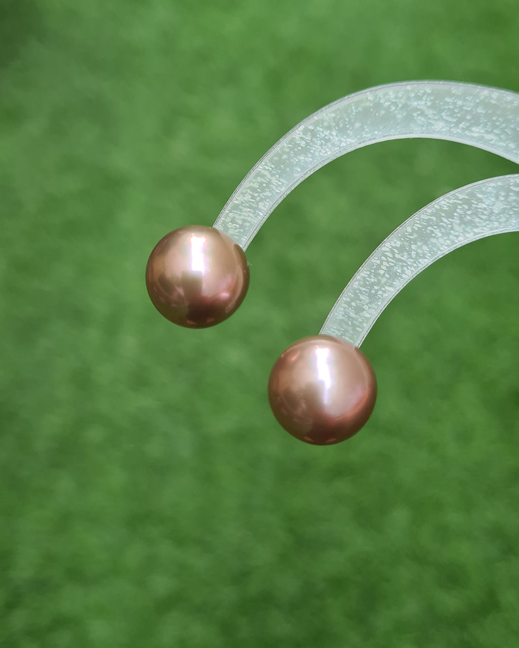 Big Round Purple Edison Pearl 18k Gold Stud Earrings | 11mm - 12mm