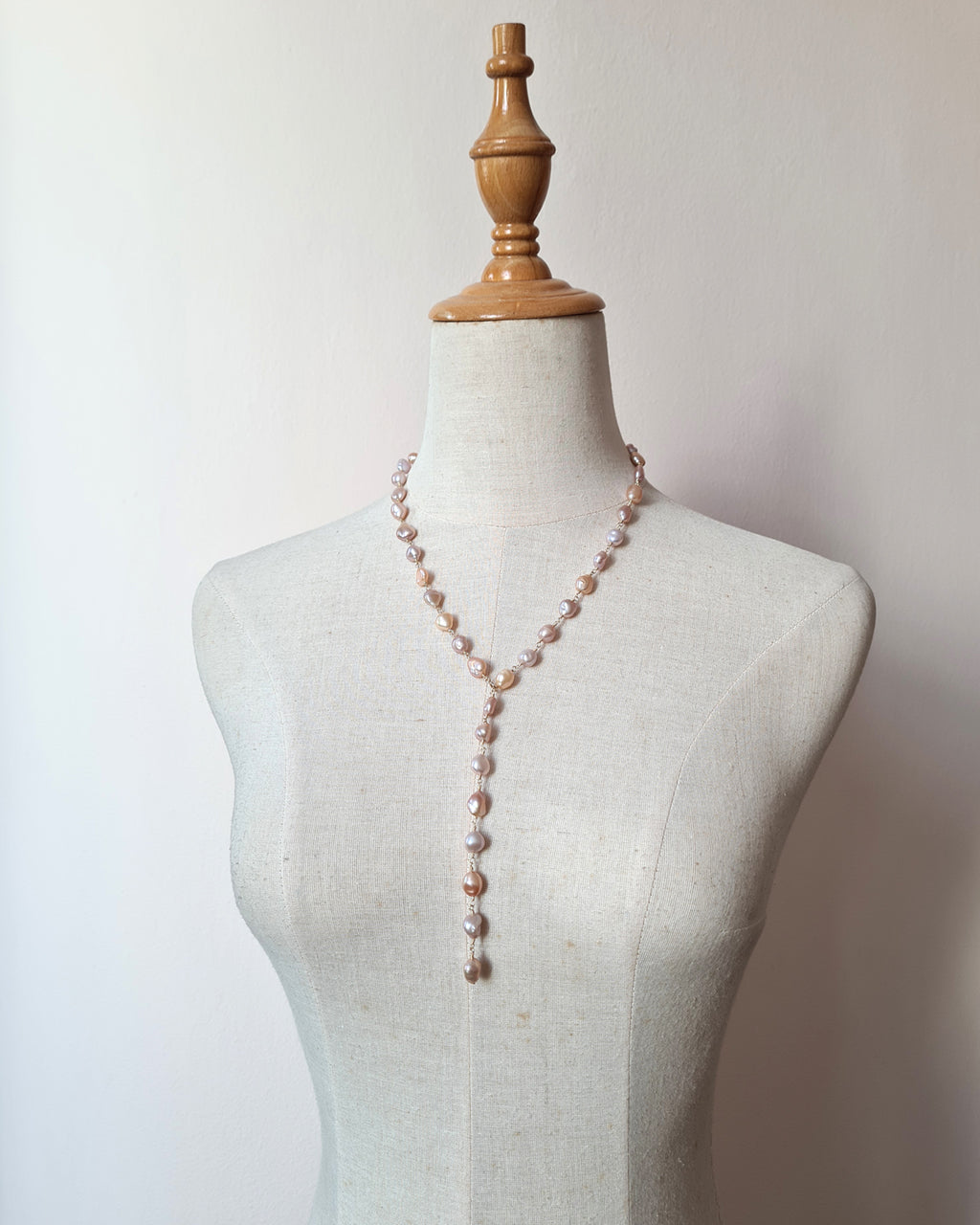 Pastel Keshi Pearl Long Necklace - 14k Gold Filled