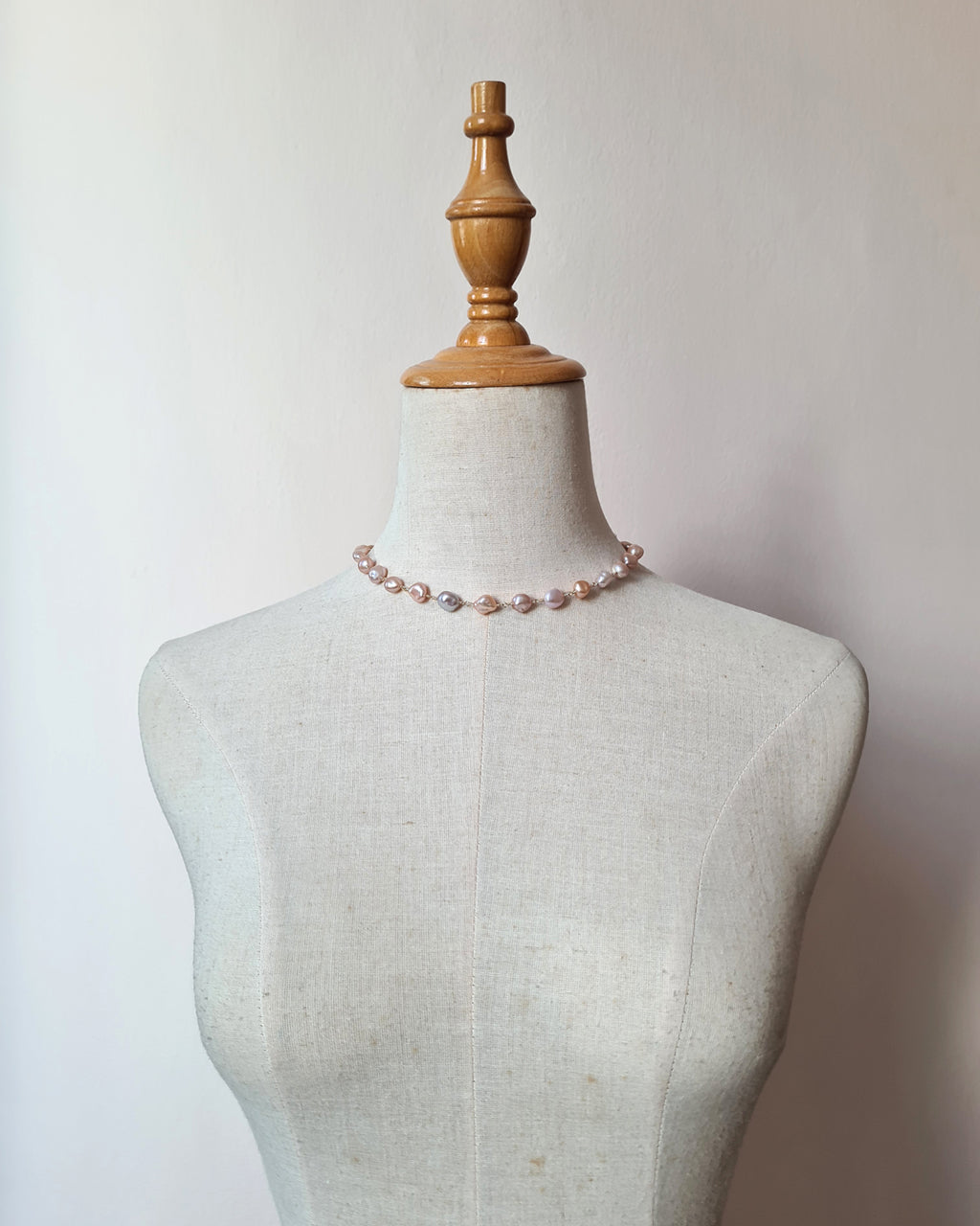 Pastel Keshi Pearl Long Necklace - 14k Gold Filled