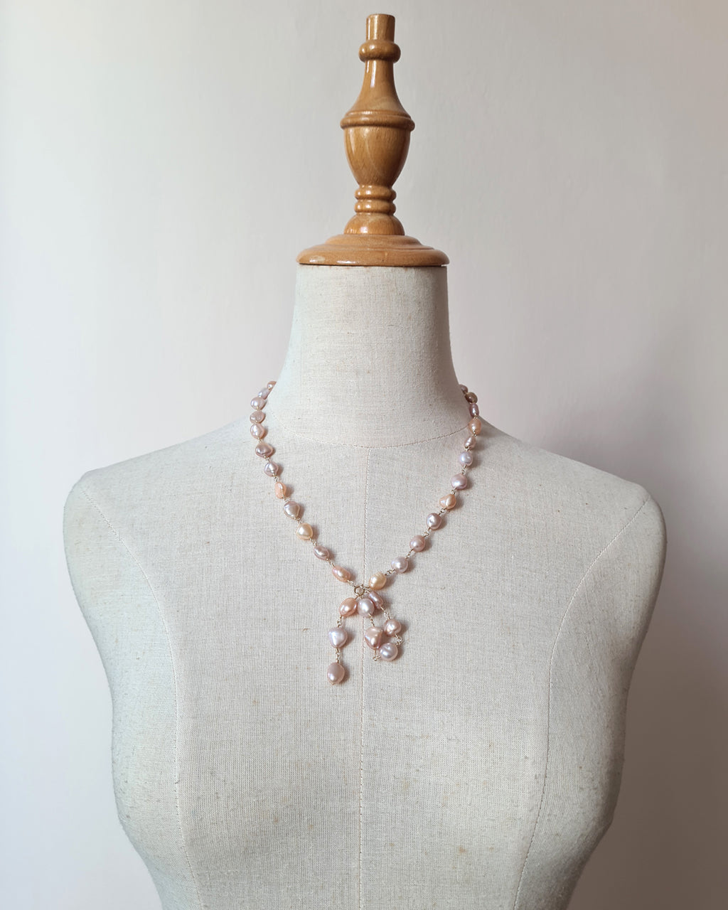 Pastel Keshi Pearl Long Necklace - 14k Gold Filled