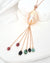 Baroque Pearl Tassel Necklace Rose Gold Filled Pearl and Gemstone Necklace