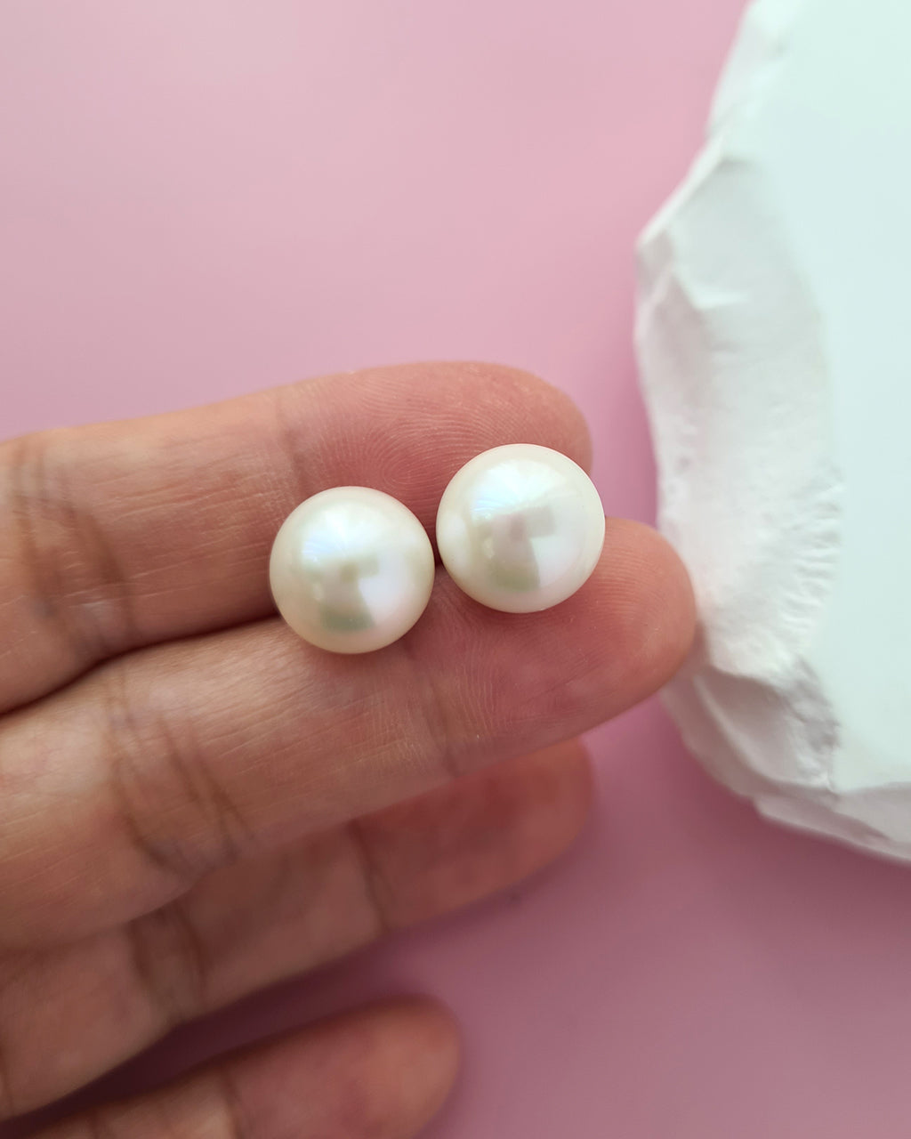 White Pearl Earrings - Detachable Jacket Stud Earrings Pearl Jewelry in Singapore