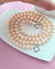 Metallic Pinkish Gold Pearl Long Strand Necklace - 27 inch Classic Knotted Pearl Jewelry